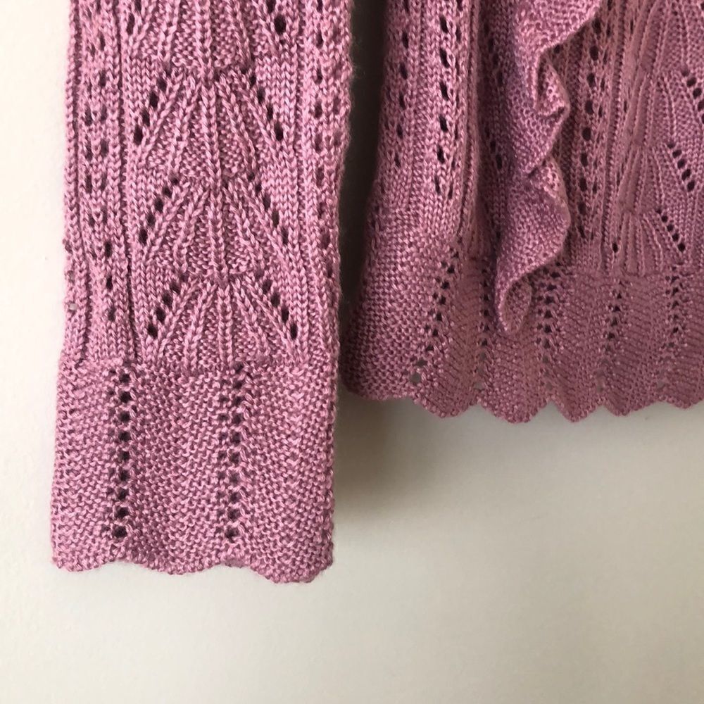 Pink Thread Ruffle Front/Back Knit Sweater - Picture 4 of 6
